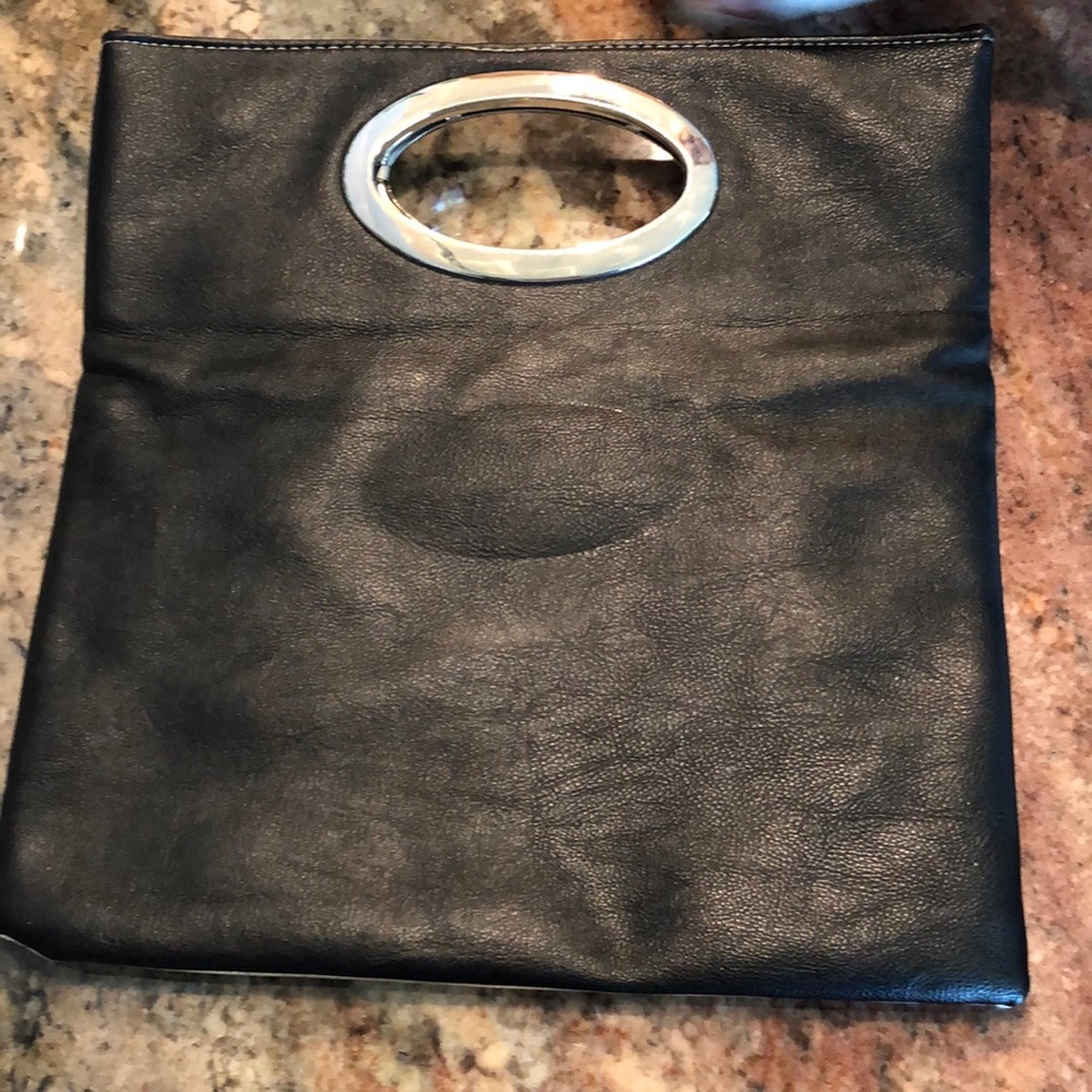 Silver black clutch